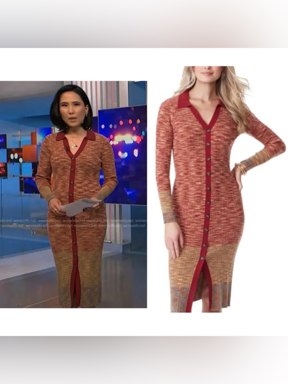 Rare Sold Out Livvy Ribbed Button-Front Bodycon Midi Dress by Jessica Simpson S